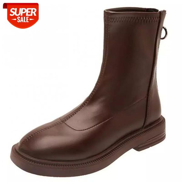

2020 women new boots for back zipper ankle booties woman square heel square toe zapatos de mujer shoes woman high heel #nj8d, Black