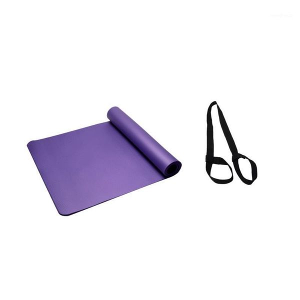 

yoga mats 183x61x1cm knee pad fitness elbow cushion seat floor mat for sitting kneeling sport (purple, including strap)1