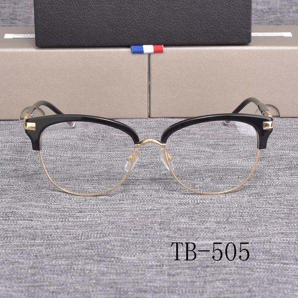 

brand thom optical eyeglasses frames tb505 anti blue lens myopia prescription eyewear frames women men with luxury box, Black