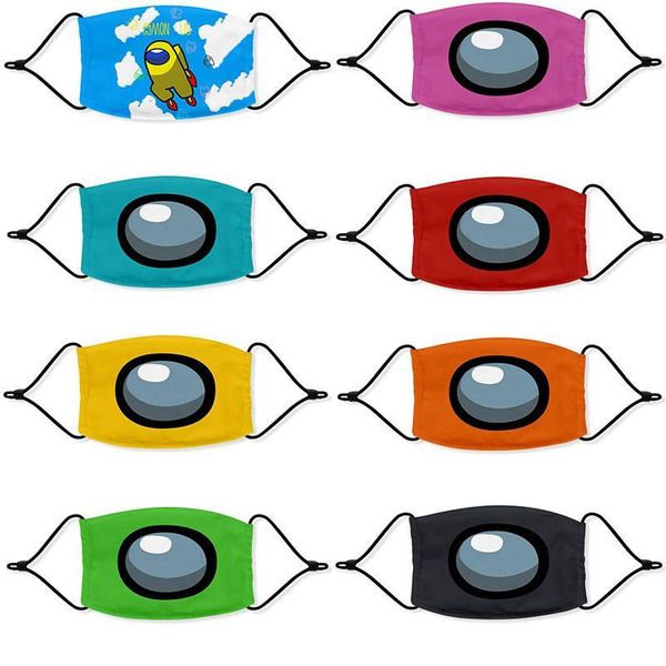 

new among us games over designer facemask printing polyester fabric children face mask with adjustable cord custom mading pm2.5