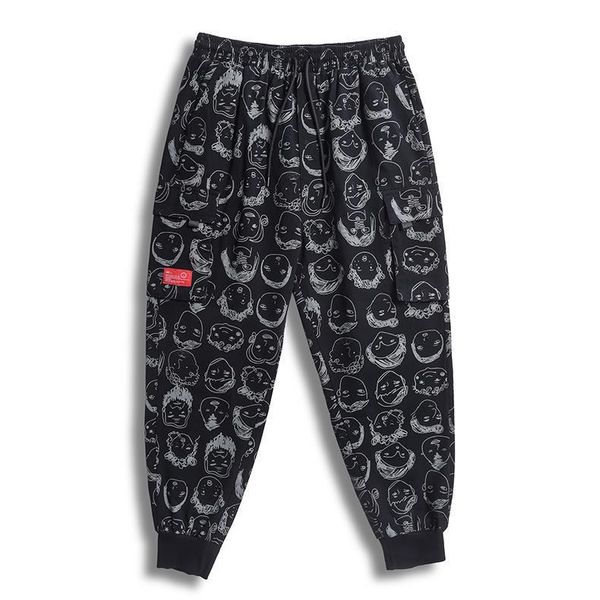 

7xl 6xl 5xl xxxxl streetwear мужчины хип-хоп черные карманные грузовые брюки 2020 harem joggers брюки в повседневные брюки, Black