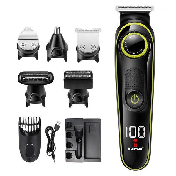 

kemei km-696 5 in 1 multifunction hair clipper professional hair trimmer electric beard trimmer cutting machine1