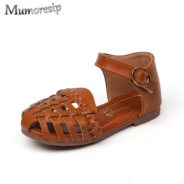 

kids for toddlers big girl beach fashion princess soft children's woven braid design girls sandals y201028, Black;red