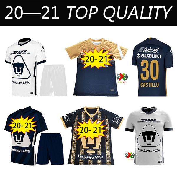

2020 unam mexiko home soccer jerseys 2020 club universidad nacional soccer shirt van rankin 3rd castillo football uniform, Black;yellow