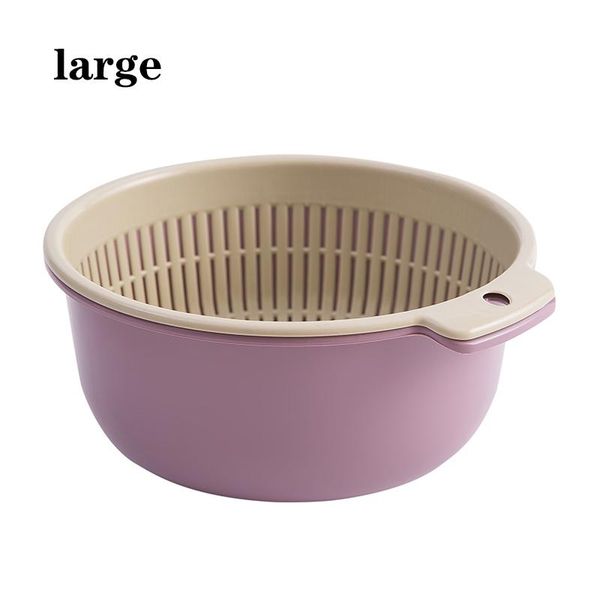 

qdrr двойной пластиковую стиральную корзину кухня сливая овощная корзина бытовые круглые фрукты корзина овощной стирки бассейна sqcrul