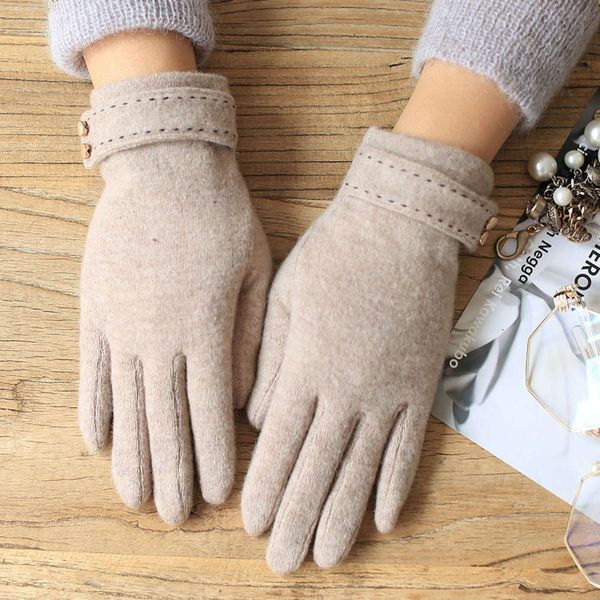 

screen women' gloves warm wool touch in winter thin fashion korean driving gloves with five fingersvbno, Blue;gray