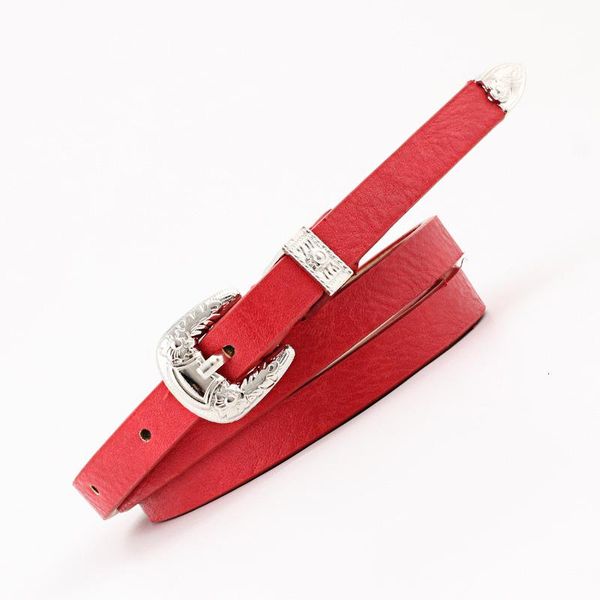 

2020 fashion vintage metal pu leather belt female carving flower fine belt silver buckle long leisure accessories, Black;brown