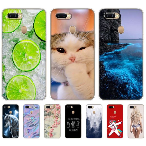 

a5s case 6.2" soft silicon tpu back phone cover for oppo a 5s oppoa5s cph1909 bumper skin shockproof coque shell