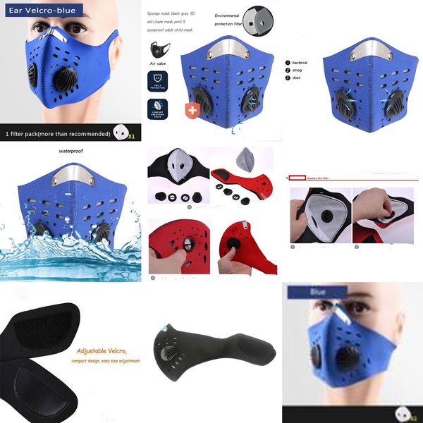 

half face two filter cycling pm2.5 carbon mask exhale valves camouflage dustproof anti pollutio rgco 682ek