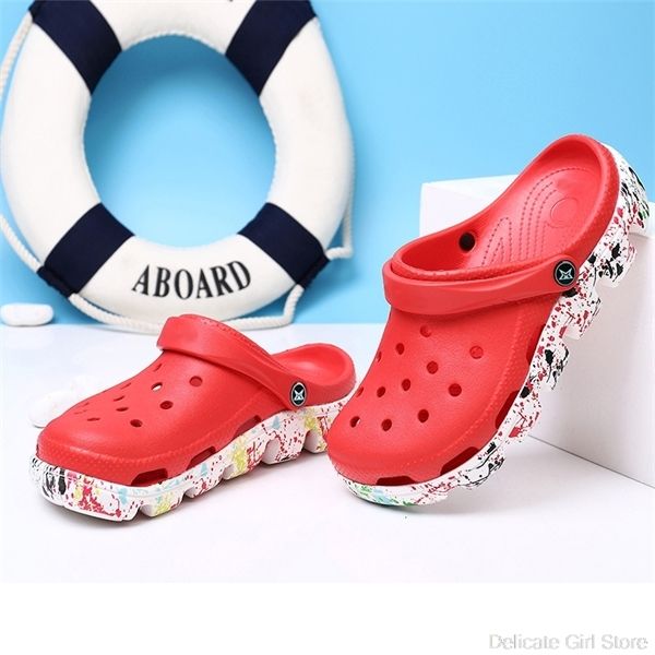 

2019 summer women&men slippers clogs mules eva flip flops beach garden shoes fashion breathable sandals outdoor jelly shoes x1020, Black