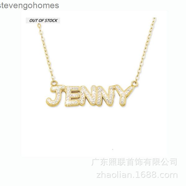 

factoryurmzs925 sterling silver full diamond necklace personalized pendant name net red jewelry accessories