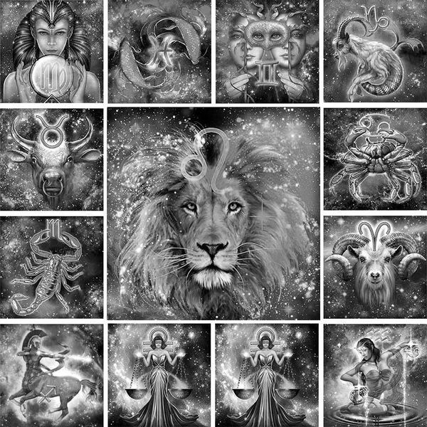 

12 zodiac sign diy diamond painting cross stitch constellation diamond embroidery mosaic birthday gift leo gemini virgo1