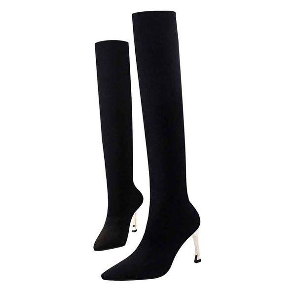 

size 34-40 2020 new women on knee women's shoes autumn miss scratch high boots in luxury mcyt, Black