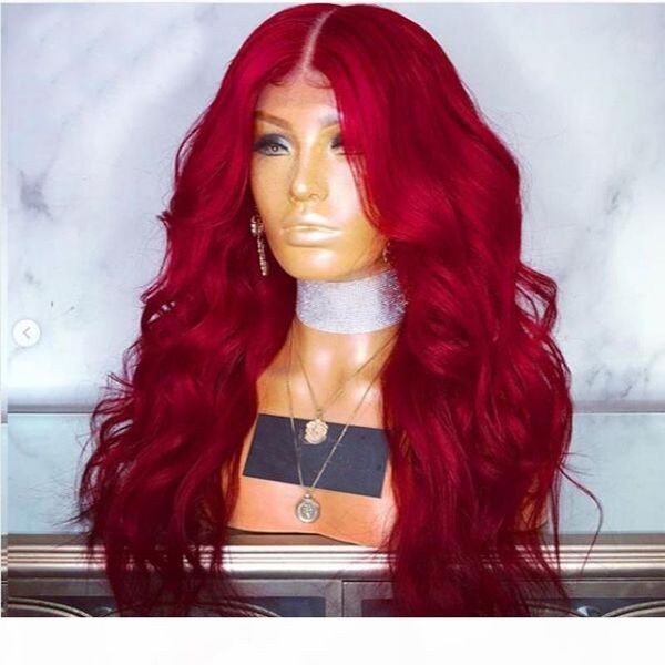 

red human hair wigs wavy remy brazilian pre plucked virgin hair glueless red human hair lace front wig for black women, Black;brown