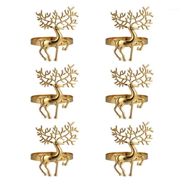 

6pcs christmas napkin holder alloy delicate deer napkin ring for christmas party restaurant dinner rings decoration1