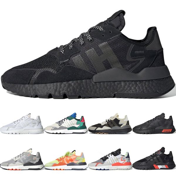 

all black nite jogger shoes man woman chaussures vapour pink collegiate green white orange red white green pink gray trainers shoes
