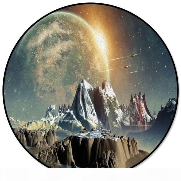 

planet space mountain sunshine printed large round carpets for living room bedroom area rugs soft home decor rug kitchen mats