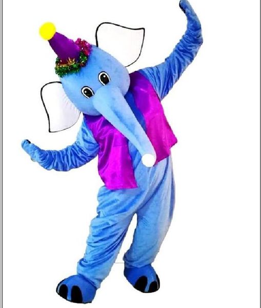 2018 Alta Qualidade Circo Palhaço Elefante Mascote Trajes para Adultos Circo Christmas Halloween Outfit Fantasia Vestido Terno Frete Grátis