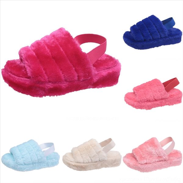 

lof new open toe year female new fur fluffy slippers women's furry plush winter minion plush fur slippers ladies slipper warm casual, Black