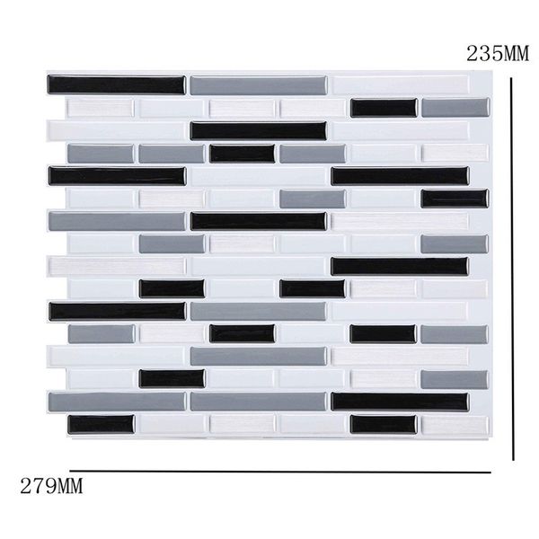 

27.9x23.5cm self adhesive mosaic tiles kitchen wall stickers waterproof wallpaper 3d diy sticker for home kitchen decor