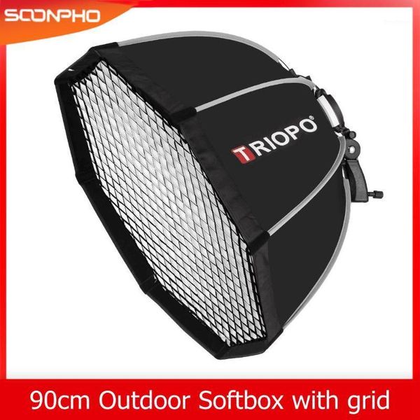 

light stands & booms triopo ks90 90cm speedlite portable octagon umbrella softbox with honeycomb grid outdoor flash soft box for godox1