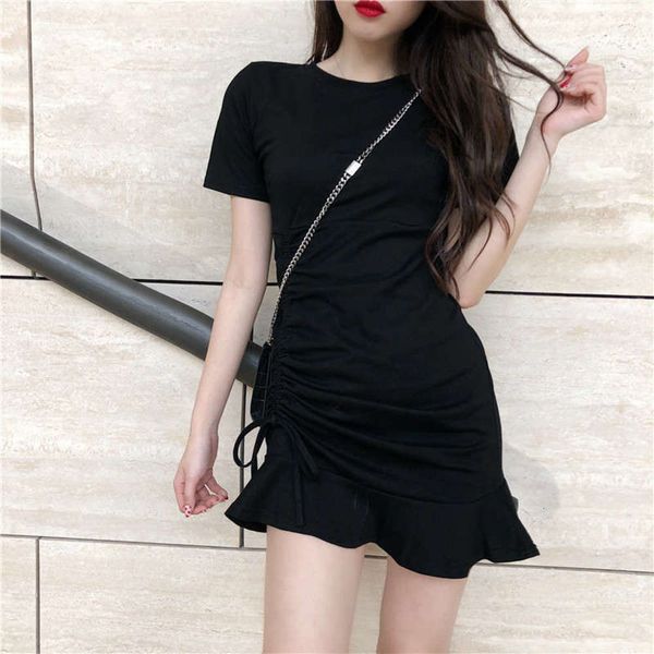 

skirt with high waist and hepburn gentle temperament, Black;gray