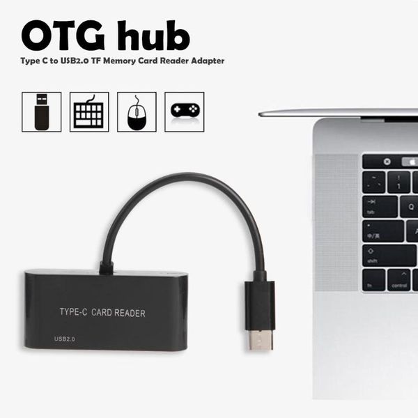 

usb 3.1 type-c к usb 2.0 концентратор otg tf чтения карт памяти конвертер адаптер кабель поддержка android телефоны компьютеры