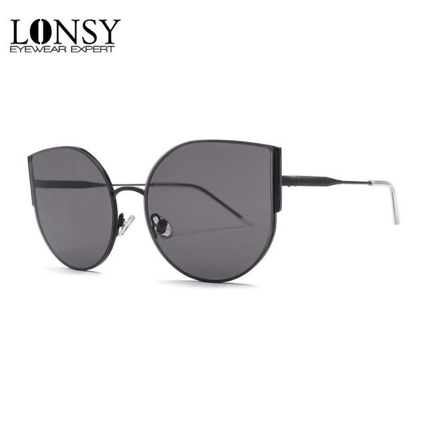 

sunglasses luxury brands cat eye women 2021 vintage for reflective lens sun glasses female oculos uv400 df13134, White;black