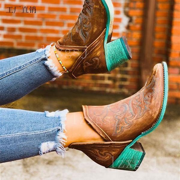 

boots women new 2020 shoes winter footwear round toe luxury designer rubber large size mid-calf autumn pointy ladies low, Black