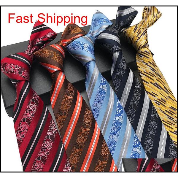 

295 styles men ties silk paisley jacquard tie wedding prom party neck ties men business formal ties fashion necktie qylmox bdefashion, Black;gray