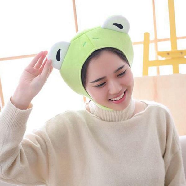 

Plush Animal Cap Headgear Frog Cartoon Hat Novelty Funny Cute Big Eyes Headgear Cosplay Costume Party Dress Up Photo Prop, Blue;gray