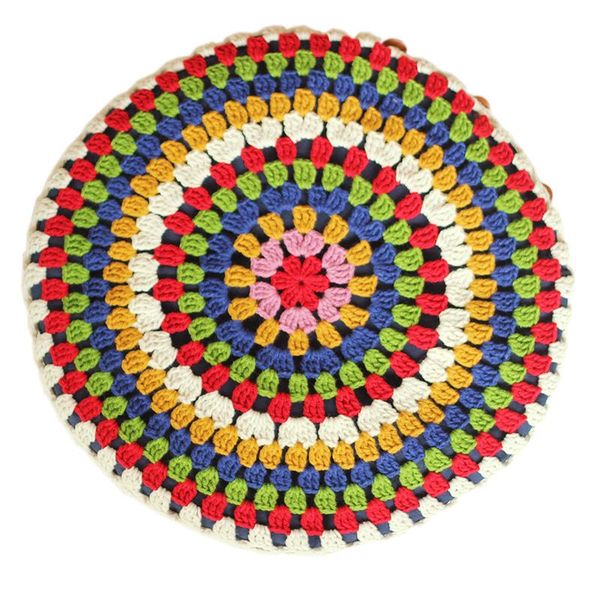 

carpets round handmade wool pad,dining chair pad,crochet garden cushion
