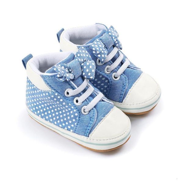

athletic & outdoor cute polka dot baby shoes sneakers soft bottom anti slip infant toddler prewalkers boy girl first walkers, Black