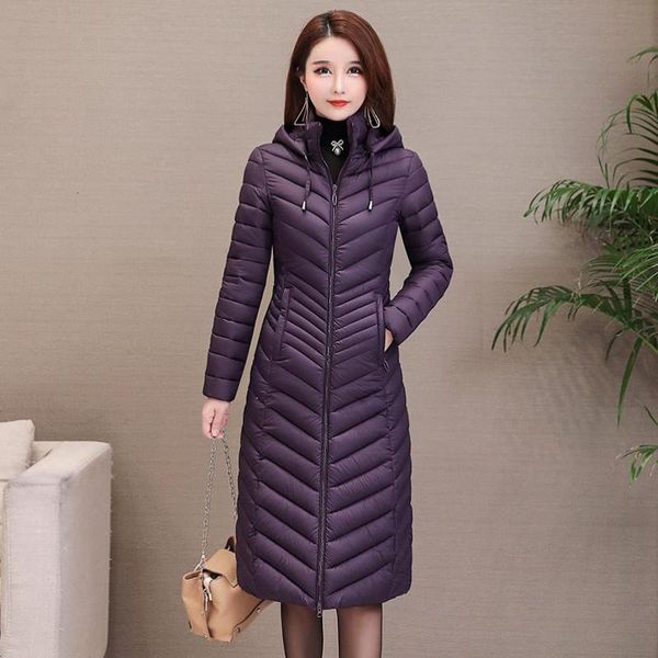 

parka coat winter jacket female cotton jackets 2019 ladies cotton coat slim light down jacket cotton long section oversize 4xl, Black