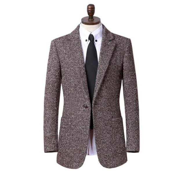 

men's wool & blends casual grey suits woolen coat men blazer trench coats long sleeves overcoat mens cashmere casaco masculino inverno, Black
