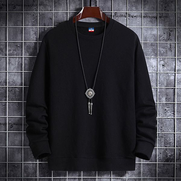 

2021 new men's thick sweatshirts fleece men loose casual hoodies autumn and winter long sleeve hoodie male trendy streetwear bop0, Black