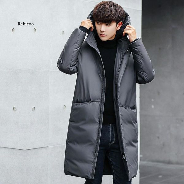 

men's down & parkas winter hooded white duck jacket parka men coat thick mens warm jaqueta masculina youth jackets coats, Black