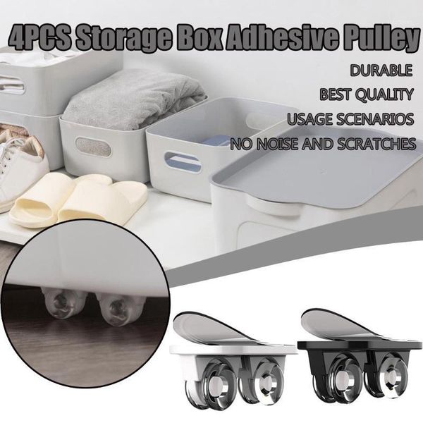 

4pcs storage box pulley storage box pulley adhesive can stick1