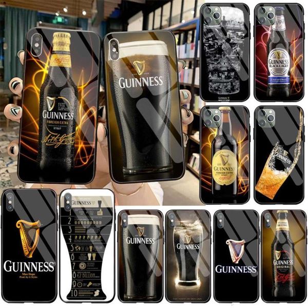 

guinns black beer soft cover case tempered glass vip 11 pro xr xs max 8x7 6s 6 plus se 2020vfe1