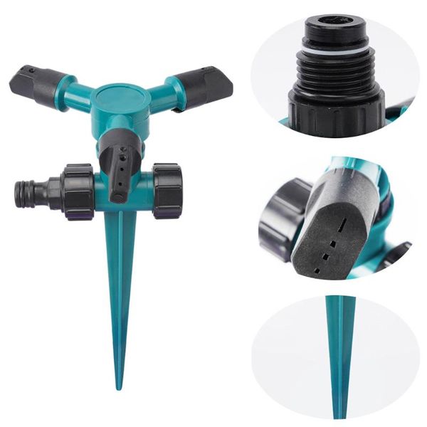 

3 head garden watering keep moisture quick connect abs park adjustable sprinkler nozzle rotate lawn irrigation spray outdoor