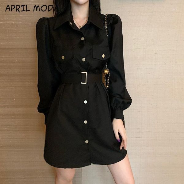 

2021 new vintage black long sleeve gothic dress casual harajuku retro mini suit dresses women autumn elegant office clothes1, Black;gray