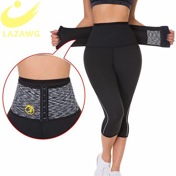 

lazawg waist trainer pants neoprene pant control panties sweat running gym workout panty waist shaper bosy shaper leg