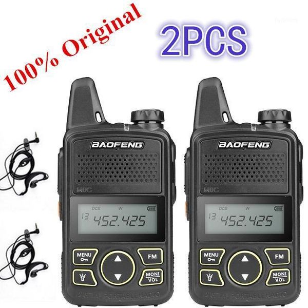 

2pcs baofeng bf-t1 mini walkie talkie uhf portable two-way radio bf t1 ham radio handheld fm transceiver kids 5km cb inter1