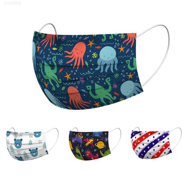 

cartoon kids masks designer face mask fashion child children 3 layers disposable kid protective mouth