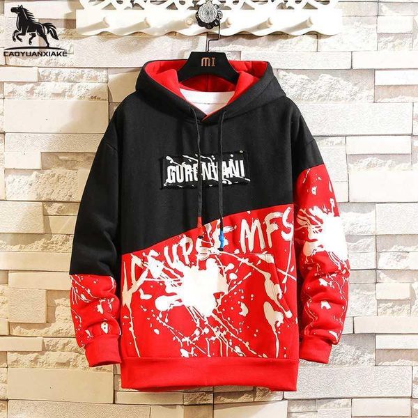 

leisure hoodies men hip hop printed sweatshirt mens harajuku japanese streetwear sweatshirts hooded sweatshirt size m-5xl w191321, Black