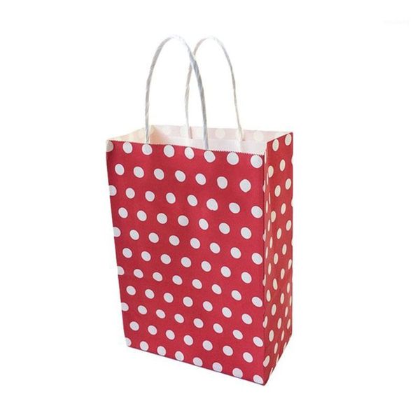 

gift wrap 40pcs polka dot paper party carrier bags kraft with twisted handles1