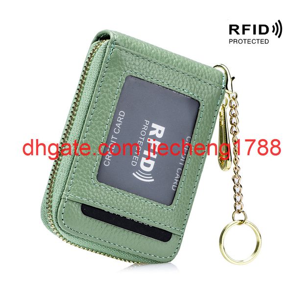 

card bag female exquisite rfid leather multi-function men's organ card bag nfc bank card set key ring, Red;black