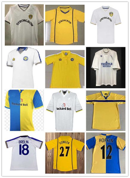 

vintage classic home hopkin hasselbaink kewell football shirts leeds retro soccer jerseys 2000 2201 1997 1998 1999 2000 1978, Black;yellow