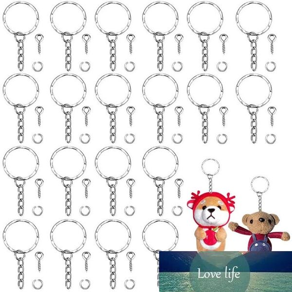 

120pcs split key ring with chain and jump ring split silver metal split key chain open jump ring kit jewelry making tools