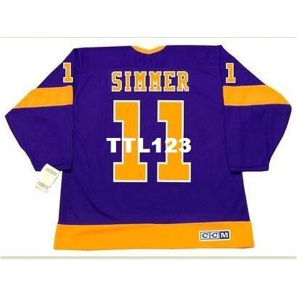 

121 #11 charlie simmer los angeles kings 1978.1980 ccm vintage away home hockey jersey or custom any name or number retro jersey, Black